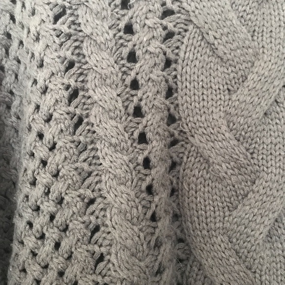 Knitted Charcoal Grey Cable Knit Sweater - Picture 1 of 4